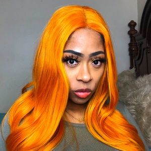 🔥 Fire Orange Barrel Curled Wig 🔥